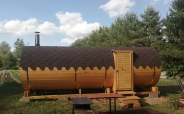Баня-бочка 5х2.1 метра «Эталон»